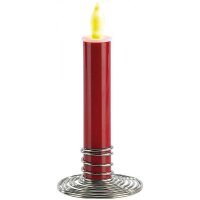 12 stimmungsvolle LED-Akku-Kerzen mit Edelstahl-Haltern, rot