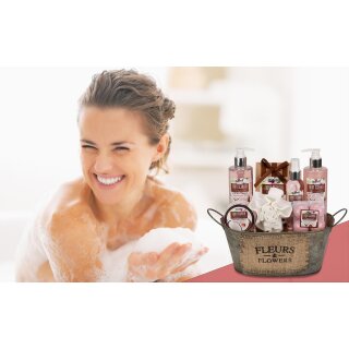 10-teiliges Bade- und Dusch Set Coconut Milk & Strawberry - Kokosnuss & Erdbeer Duft