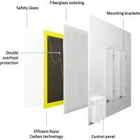 Hombli Smart IR Glass Heatpanel 400w - Spiegel Infrarotheizer