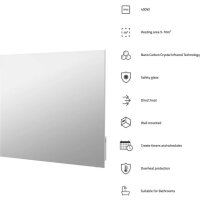 Hombli Smart IR Glass Heatpanel 400w - Spiegel Infrarotheizer