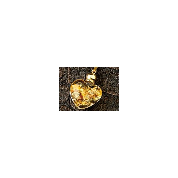 Glas-Herzanhänger mit 999,9er-Blattgold inkl. vergoldeter Kette