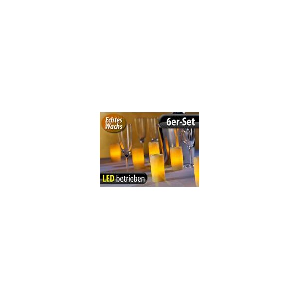 Lunartec Echtwachs-LED-Kerzen mit Ladestation