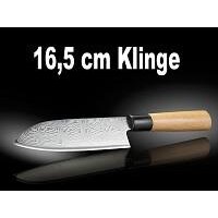Tokio Kitchenware Damast-Santokumesser mit 16,5cm Klinge