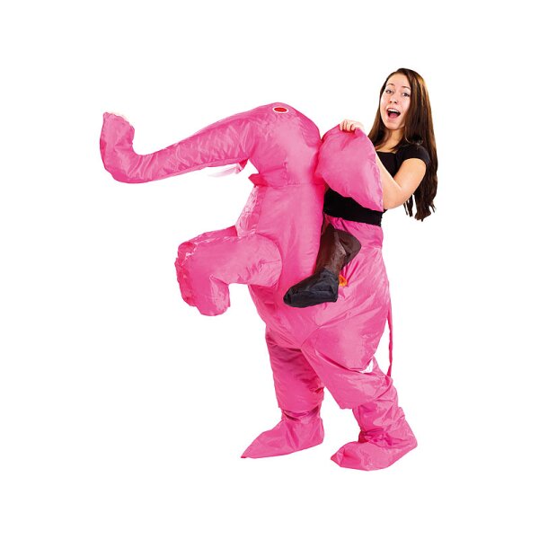 Playtastic selbstaufblasendes Kostüm- Rosa Elefant