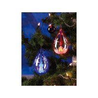 Lunartec Mundgeblasene LED-Glas-Ornamente in Tropfenform,...