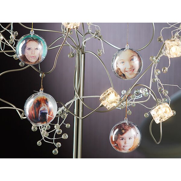 Your Design Transparente Weihnachtsbaum-Kugel mit Ihrem Foto, 4er-Set