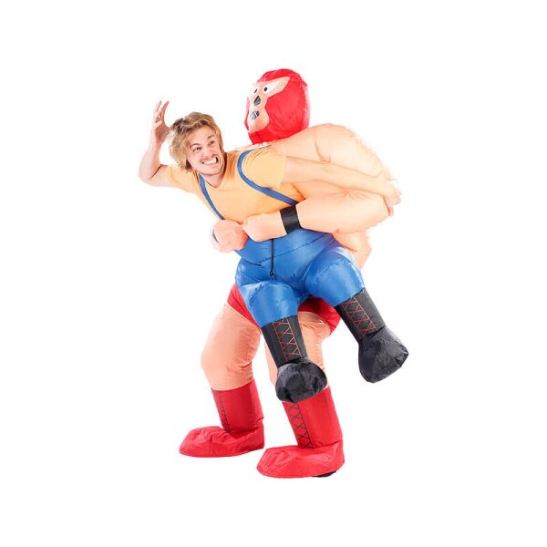 Playtastic Selbstaufblasendes Kostüm Wrestler im Klammergriff