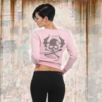 Yakuza Flying Skull Cropped Sweater pink